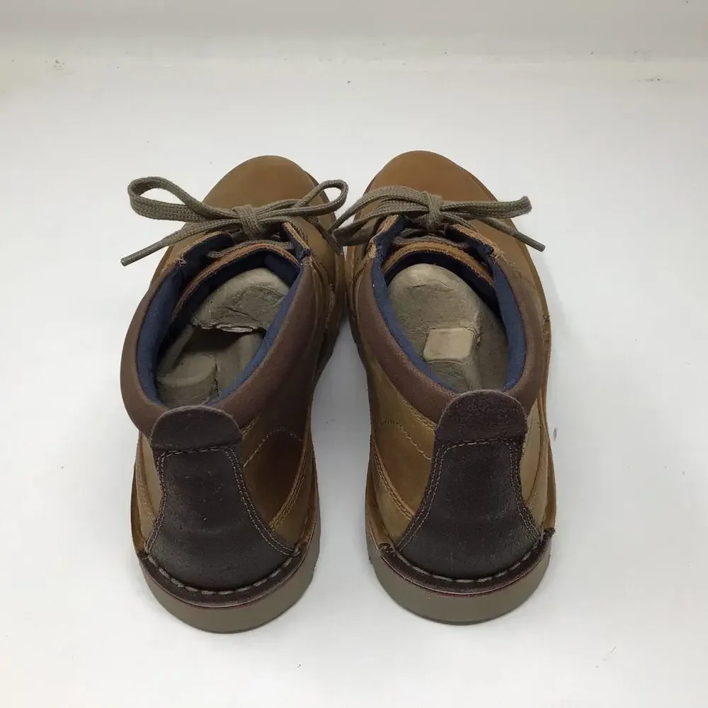 Clarks Mens Vargo Mid Ankle Chukka Boot Light Brown Leather Size 10 Pre Owned